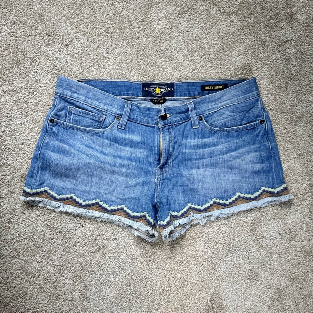 Lucky Brand Blue Jean Shorts with Distressed Hem